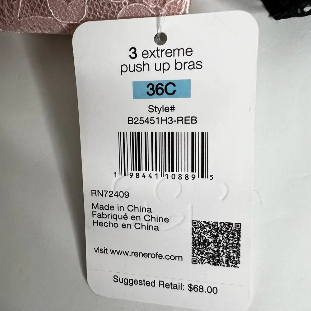 Rene Rofe Women’s Bras Sz 36C Extreme Push-up Lot/3 Lace Cover Padded Underwire - Picture 6 of 10